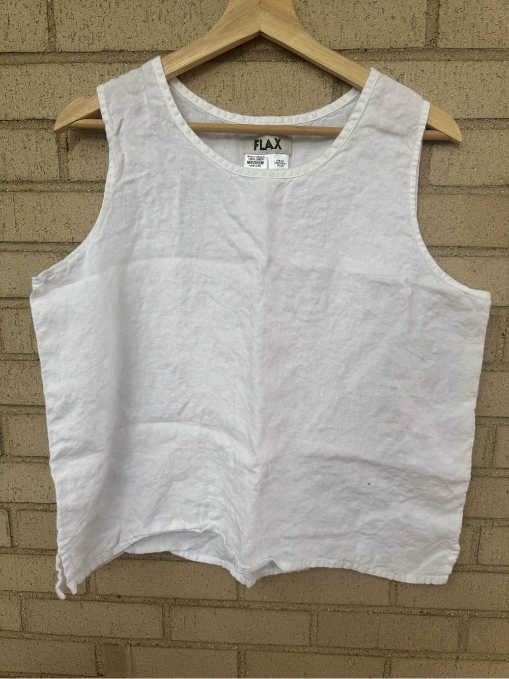 Flax White Linen Tank Top Size Medium